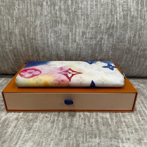 ✨💎COLLECTIBLE 💎✨LOUIS VUITTON Watercolor Zippy Organizer wallet w/COA,Dusty - Picture 12 of 12